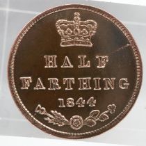 1844 half farthing of Queen Victoria - aEF grade, UK P&P Group 0 (£6+VAT for the first lot and £1+