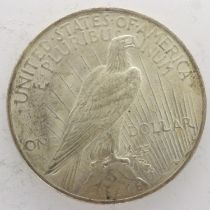 1923 American silver peace dollar, nUNC. UK P&P Group 0 (£6+VAT for the first lot and £1+VAT for