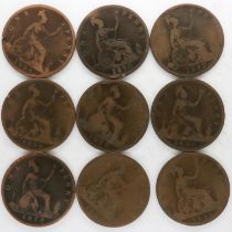 Lot of Victorian bronze pennies - circulated, UK P&P Group 0 (£6+VAT for the first lot and £1+VAT