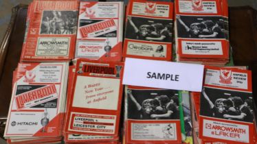 Quantity of Liverpool FC 1970's programmes, approximately 200. Not available for in-house P&P