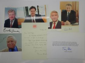 Mixed Labour and Liberal autographs, Roy Hattersley, Dennis Healey, Tony Blair, Nick Clegg,