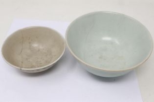 18th century Chinese celadon glazed footed bowl and a further Tek Sing Cargo bowl, both with