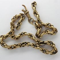 Yellow metal broken watch chain, 17.3g. UK P&P Group 0 (£6+VAT for the first lot and £1+VAT for