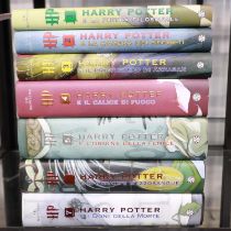 Complete set of Italian Harry Potter hardback first edition books with dust covers. UK P&P Group