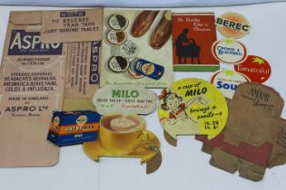 Quantity of mixed 1930s/1940s point of sale card and paper advertising material. UK P&P Group 2 (£