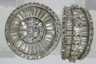 Two 925 silver stone set cluster rings, both size R. UK P&P Group 0 (£6+VAT for the first lot and £