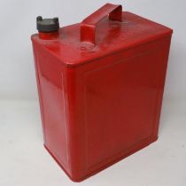 Early 20th century one gallon petrol can, Valor, with brass cap, later repainted. UK P&P Group 3 (£