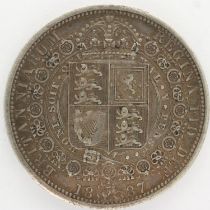 Victoria 1887 half crown. UK P&P Group 0 (£6+VAT for the first lot and £1+VAT for subsequent lots)