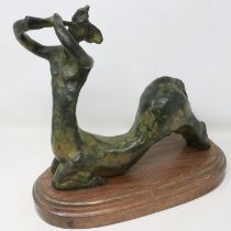 Alfredo Lanz (20th century Spanish): bronze figure of a centaur, signed, L: 25 cm. UK P&P Group