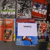 Mixed Liverpool FC programmes. Not available for in-house P&P