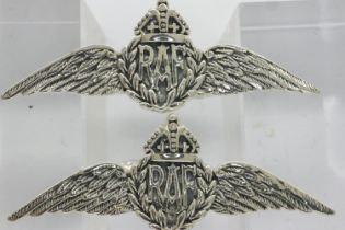Pair of sterling silver RAF cufflinks, L: 40 mm. UK P&P Group 0 (£6+VAT for the first lot and £1+VAT