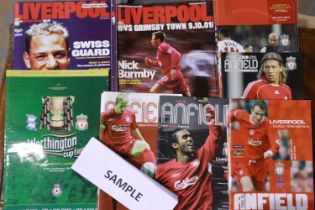 Quantity of Liverpool FC Carling Cup and Worthington cup programmes. UK P&P Group 2 (£20+VAT for the