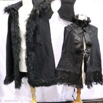 Two late Victorian ladies mourning cloaks. Not available for in-house P&P