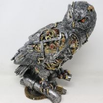 Steampunk style large bird, H: 28 cm. UK P&P Group 3 (£30+VAT for the first lot and £8+VAT for