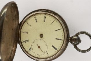 Hallmarked silver Henry Bolton of Liverpool full hunter pocket watch, Chester assay, working at