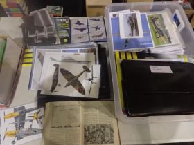 Large quantity of military and civilian aircraft photographs, books, negatives and slides. Not