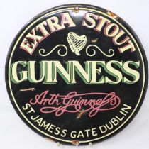 Circular Guinness enamel wall mounting sign, D: 30 cm. UK P&P Group 2 (£20+VAT for the first lot and