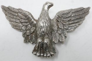 White metal American eagle belt buckle, L: 15 cm. UK P&P Group 1 (£16+VAT for the first lot and £2+