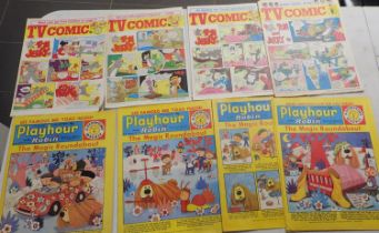 Approximately seventy Playhour and Robin and TV Comic comics, 1970-1977. UK P&P Group 3 (£30+VAT for