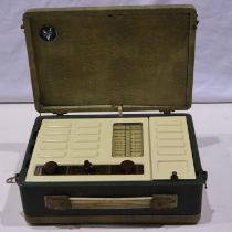 Vidor battery/mains suitcase radio. Not available for in-house P&P