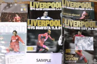 Quantity of Liverpool FC UEFA cup programmes. UK P&P Group 2 (£20+VAT for the first lot and £4+VAT