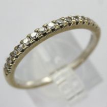 9ct gold half eternity ring set with diamonds, size M/N, 1.6g. UK P&P Group 0 (£6+VAT for the