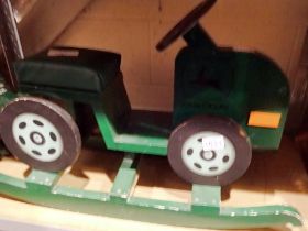 Child's wooden John Deere tractor rocker. Not available for in-house P&P