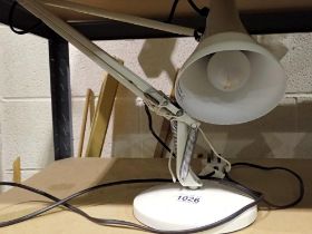 White anglepoise style lamp. All electrical items in this lot have been PAT tested for safety and