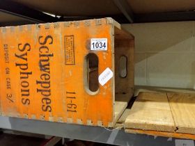 Vintage covered Schweppes Syphons box. Not available for in-house P&P