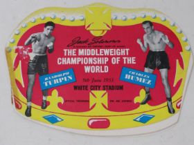 Randolph Turpin V Charles Humez 1958 world middleweight championship programme. UK P&P Group 1 (£