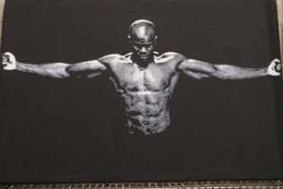UFC interest: an oil on canvas of Michael Venom Page, signed GEO, 95 x 60. Not available for in-