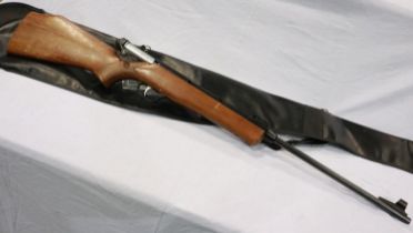 Saxby Palmer Ensign bolt action .22 cal air rifle, for repair, lacking shells, with gunslip. UK P&