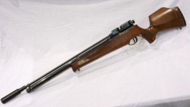 Falcon .22 cal air rifle with silencer, serial number 60617. UK P&P Group 3 (£30+VAT for the first