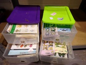 Four boxes of crafting stickers including butterflies. Not available for in-house P&P