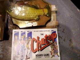 Big Mouth Billy Bass and a Chat Up board game. Not available for in-house P&P