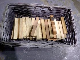 Fifty various hardwood pen turning blanks. Not available for in-house P&P