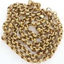 9ct gold belcher link neck chain, L: 48 cm, 7.9g. UK P&P Group 0 (£6+VAT for the first lot and £1+