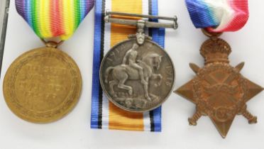 WWI medal group (pair and 1914-15 star), named to 12338 Lance Corporal / Private J.S. Bowen, South