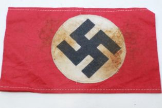 Third Reich NSDAP cotton arm band. UK P&P Group 1 (£16+VAT for the first lot and £2+VAT for