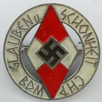 Third Reich League of Girls BDM Belief & Beauty badge. UK P&P Group 1 (£16+VAT for the first lot and