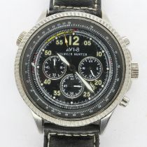 HAWKER HUNTER: AV1-8 gents quartz chronograph wristwatch with three subsidiary dials and date