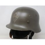 Third Reich lightweight fire helmet used by the German Aircraft Factory Arado Flugzeugwerke, known