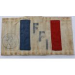 WWII Free French of the Interior (Resistance) official issued armband. These were worn after