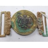 Victorian bi-metal military belt buckle. UK P&P Group 1 (£16+VAT for the first lot and £2+VAT for