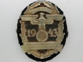 1943 dated German NSKK (Transport Corps) sleeve badge. UK P&P Group 1 (£16+VAT for the first lot and