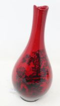 Royal Doulton flambe woodcut vase number 1812, no cracks or chips, H: 22 cm. UK P&P Group 2 (£20+VAT