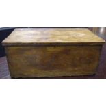 A 19th century elm chest, 78 x 48 x 33 cm H. Signs of early woodworm damage, later lock, some