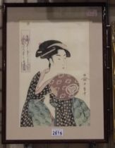 ***WITHDRAWN*** Takashima (18th century): A 1930s re-cut wood cut after the original, Utamaro, 25