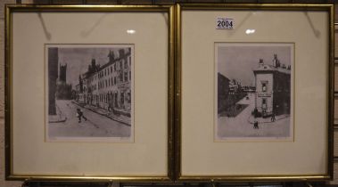 Harold Riley (1934 - 2023): two artist signed limited edition print, The Parcel Office at Victoria