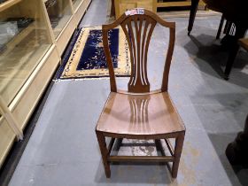 An early 19th century, East Anglian elm chair with steam curved seat. Not available for in-house P&P